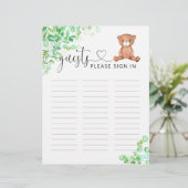 Papier Petits ours baby showers invités s'il vous plaît v (Debout devant)