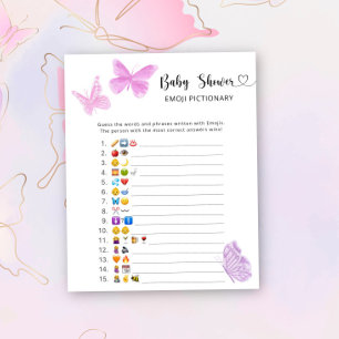 Papier Petits papillons - jeu de pictionary emoji pour ba