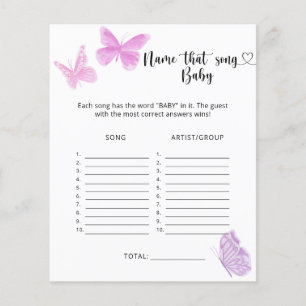 Papier Petits papillons - Nom que Baby Song