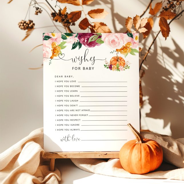 Papier Petits souhaits floraux citrouilles pour bébé (Créateur téléchargé)