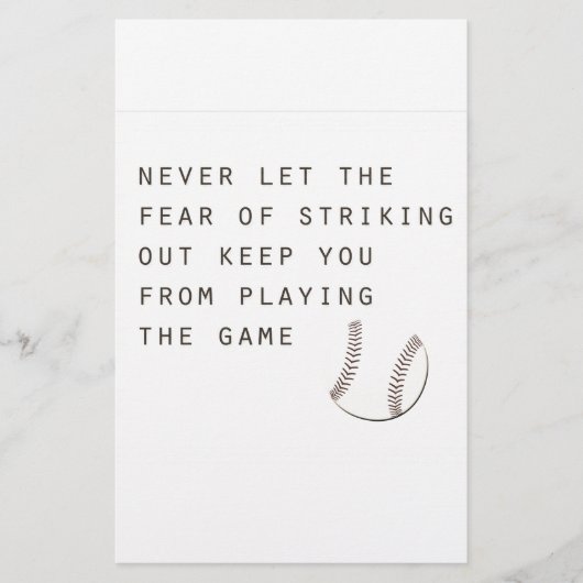 Papier peur de frapper un inspirant baseball moderne (Devant)