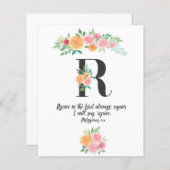 Papier Philippiens 4, Lettre R, aquarelle (Devant / Derrière)