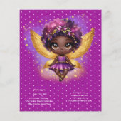 Papier Photo Anniversaire Little Black Fairy Purple Gold (Dos)