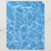 Papier Photo Aqua Blue Piscine d'eau personnalisée (Devant / Derrière)
