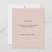 Papier Photo Blush Pink Graduation Save the Date Card (Dos)