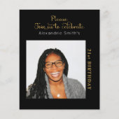 Papier Photo Budget 21e anniversaire Invitation Black Gol (Devant)
