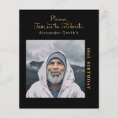 Papier Photo Budget 60e anniversaire Invitation Black Gol (Devant)