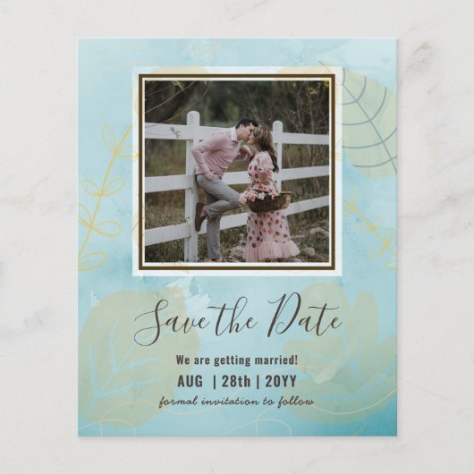 Papier PHOTO BUDGET MARIAGE SAVE DATES - Boho Abstrait (Devant)