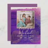 Papier PHOTO BUDGET MARIAGE SAVE DATES - Boho Abstrait (Devant / Derrière)