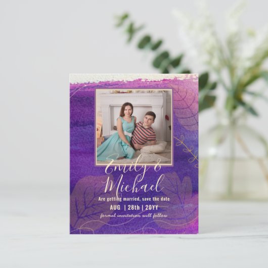 Papier PHOTO BUDGET MARIAGE SAVE DATES - Boho Abstrait (Debout devant)