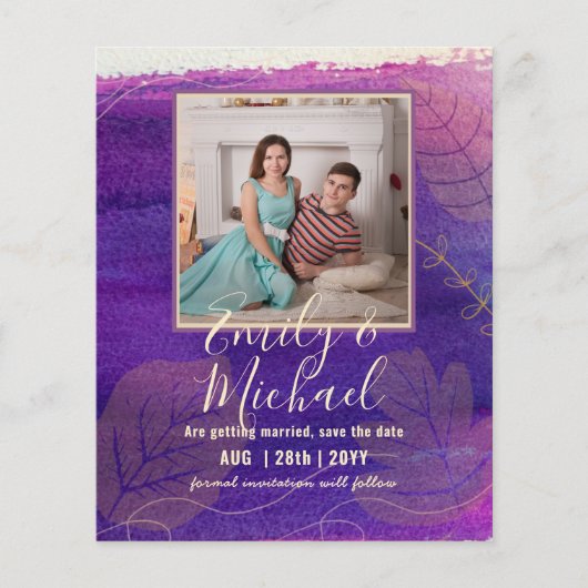 Papier PHOTO BUDGET MARIAGE SAVE DATES - Boho Abstrait (Devant)