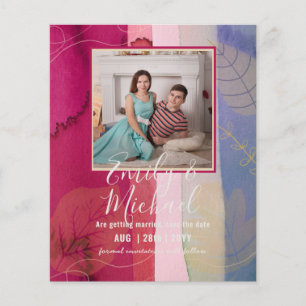 Papier PHOTO BUDGET MARIAGE SAVE DATES - Boho Abstrait