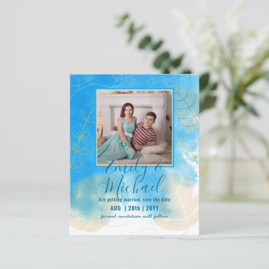 Papier PHOTO BUDGET MARIAGE SAVE DATES - Boho Abstrait (Debout devant)