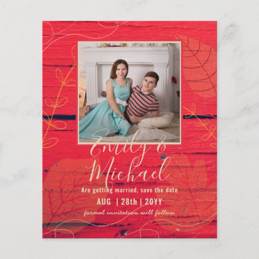 Papier PHOTO BUDGET MARIAGE SAVE DATES - Boho Abstrait (Devant)