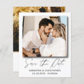 Papier Photo Budget Moderne Économisez Notre Date Invitat (Devant / Derrière)