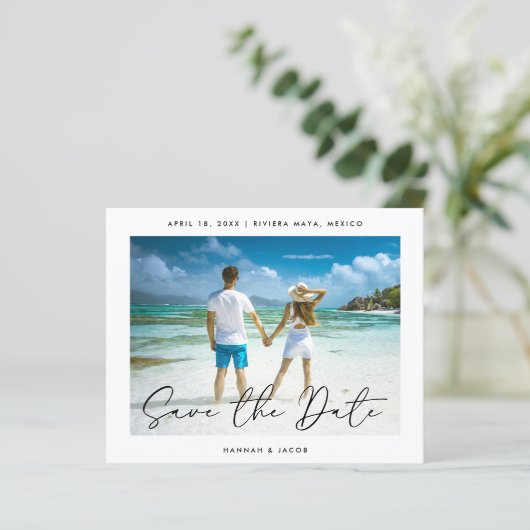 Papier Photo Budget moderne Enregistrer la date (Debout devant)