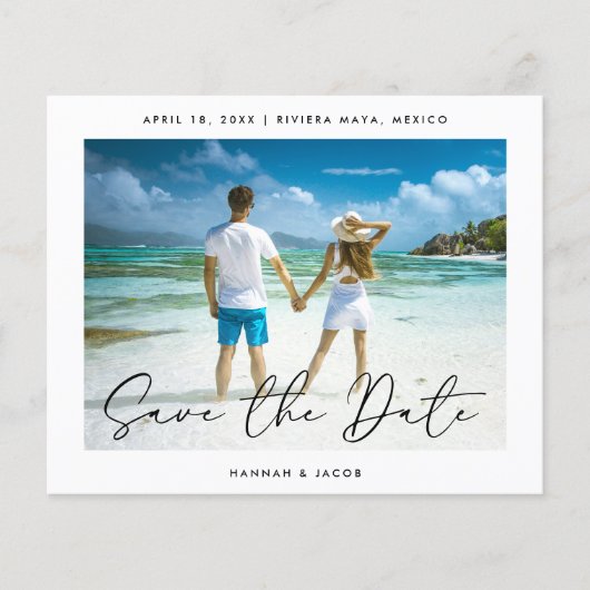 Papier Photo Budget moderne Enregistrer la date (Devant)