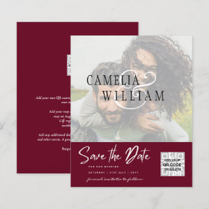 Papier PHOTO BUDGET Moderne Enregistrer la date QR CODE R