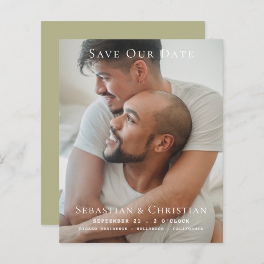 Papier Photo BUDGET Simple Enregistrer La Date Mariage (Devant / Derrière)