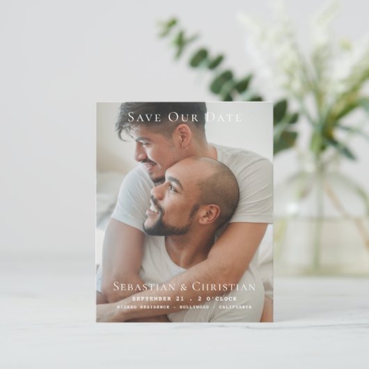 Papier Photo BUDGET Simple Enregistrer La Date Mariage (Debout devant)