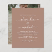 Papier Photo Budget Terra Cotta Boho Mariage Simple (Devant / Derrière)
