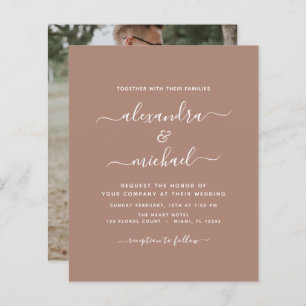 Papier Photo Budget Terra Cotta Boho Mariage Simple
