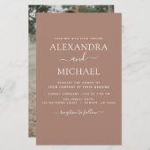 Papier Photo Budget Terra Cotta Boho Mariage Simple (Devant / Derrière)