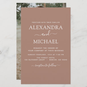 Papier Photo Budget Terra Cotta Boho Mariage Simple