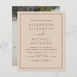 Papier Photo Budget Terra Cotta Boho Mariage Simple