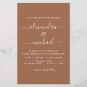 Papier Photo Budget Terra Cotta Boho Mariage Simple (Devant)