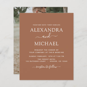 Papier Photo Budget Terra Cotta Boho Mariage Simple