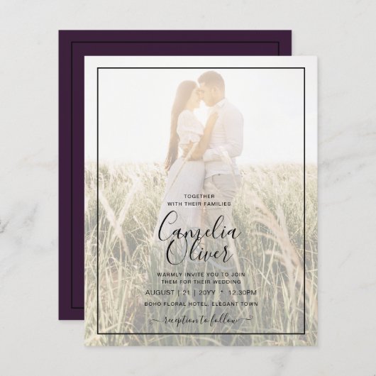 Papier PHOTO BUDGET TOUT-EN-1 Mariage OVERLAY Plum Purple (Devant / Derrière)