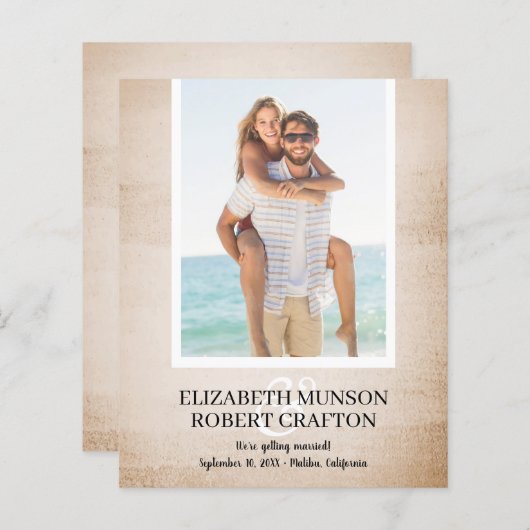 Papier Photo Budget Wedding Enregistrer La Date (Devant / Derrière)