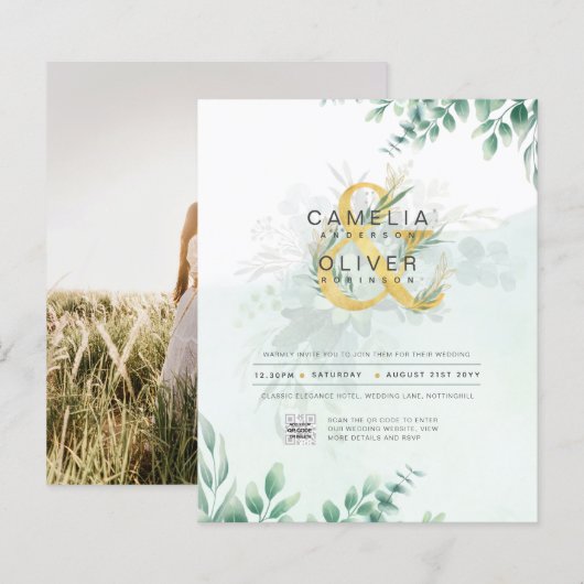 Papier PHOTO BUDGÉTAIRE DE L'ÉCOLOGIE Faire-part de maria (Devant / Derrière)