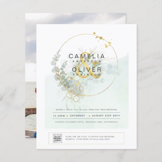 Papier PHOTO BUDGÉTAIRE DE L'ÉCOLOGIE Faire-part de maria (Devant / Derrière)