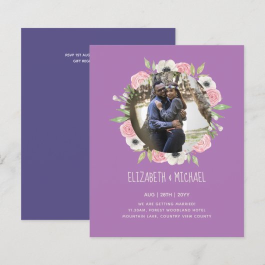 Papier PHOTO BUDGÉTAIRE DES INVITES DE MARIAGE - Couronne (Devant / Derrière)