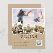 Papier PHOTO BUDGÉTAIRE Économiser Dates INVITATIONS - Co (Devant / Derrière)