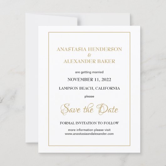 Papier PHOTO BUDGÉTAIRE ENREGISTRER L'invitation DATE. (Dos)