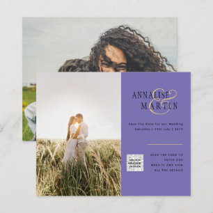 Papier PHOTO BUDGÉTAIRE FAIRE-PART DE MARIAGE Purple Berr