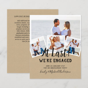 PAPIER PHOTO BUDGÉTAIRE FIANÇAILLES CITER INVITATIONS - N