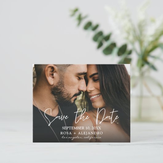 Papier Photo budgétaire - Horizontal Enregistrer la date (Debout devant)