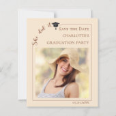 Papier Photo Champagne Graduation Save the Date card (Devant)