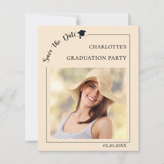 Papier Photo champagne Graduation Save the Date card (Devant)