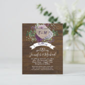 Papier PHOTO Coeur Rustique Violet Bleu Floral Pays Grang (Debout devant)