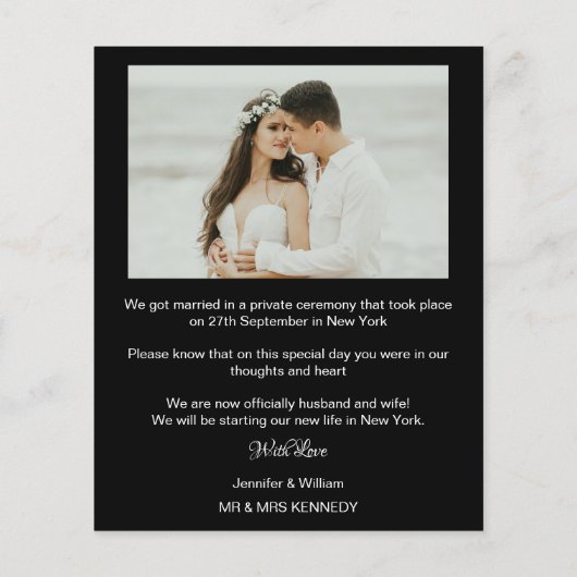 Papier Photo Collage Juste Marié Mariage Faire-part (Dos)