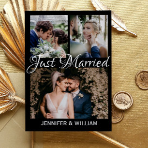 Papier Photo Collage Juste Marié Mariage Faire-part