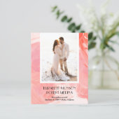 Papier Photo Coral Budget Mariage Enregistrer La Date (Debout devant)