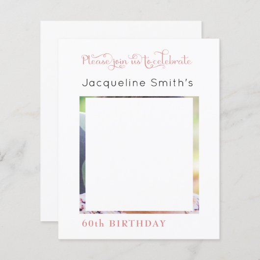 Papier Photo d'anniversaire rose pâle (Devant / Derrière)