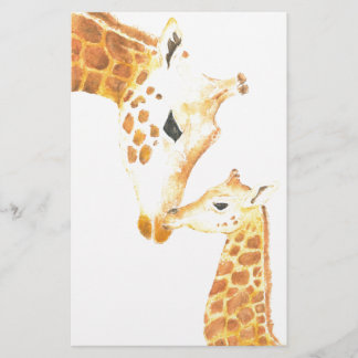 Papier Photo de girafe et de son bébé