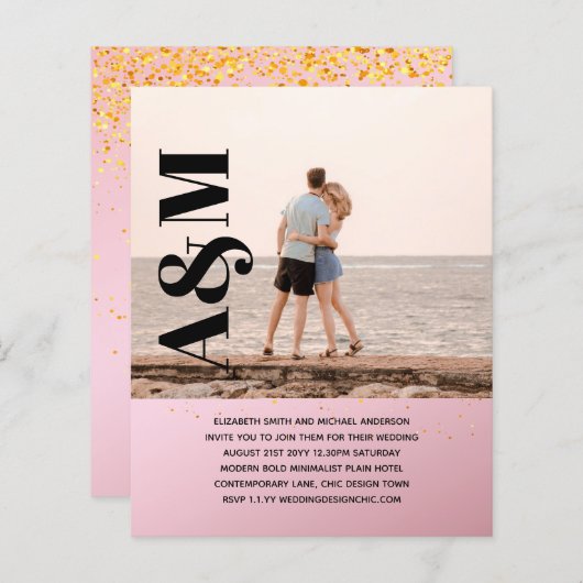 PAPIER PHOTO DE L'INVITATION DU BUDGET À LA PARTICIPATION (Devant / Derrière)